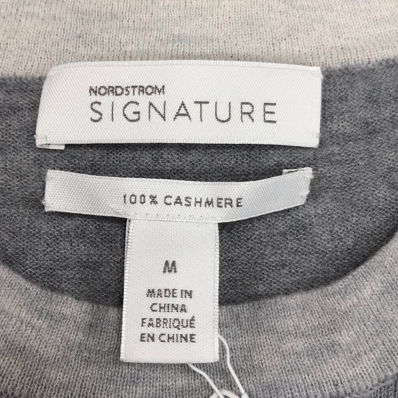 NORDSTROM SIGNATURE Colorblock Cashmere Sweater - Picture 4 of 5